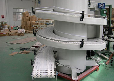 Adjustable Infeed and Outfeed Food Grade Vertical Modular Conveyor for Cooling