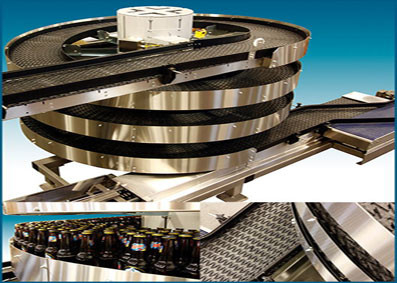 Adjustable Infeed and Outfeed Food Grade Vertical Modular Conveyor for Cooling