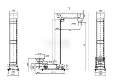 Carbon Steel Vertical Bucket Elevator for Granule Transport