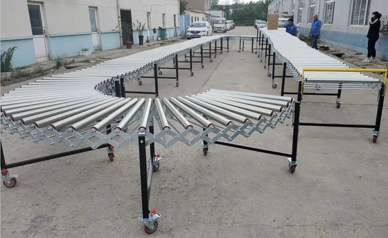 Adjustable Height Flexible Roller Conveyor with Stainless Steel Material