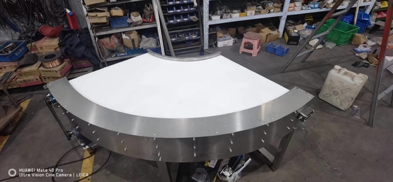 Custom Carbon Steel/Stainless Steel Curved Belt Conveyor with Adjustable Height