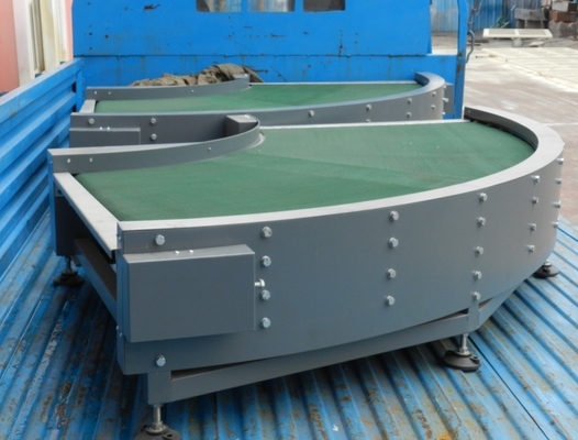 Custom Carbon Steel/Stainless Steel Curved Belt Conveyor with Adjustable Height